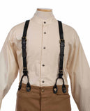 Scully Leather Black 1" Leather Suspenders 48" Long