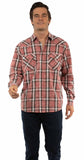 farthest point red 100% cotton l/s plaid shirt w/western yokes/snap - Scully Leather
