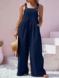 Plus Size Square Neck Wide Leg Overalls - Trendsi - Flyclothing LLC