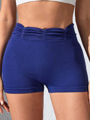 Ruched High Waist Active Shorts - Trendsi