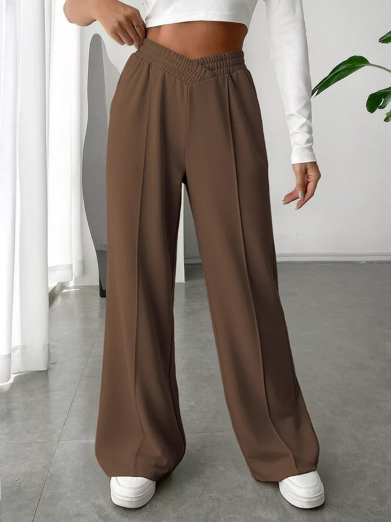 Wide Leg High Waist Pants - Trendsi - Flyclothing LLC