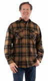 Farthest Point 70% wool 30% rayon Brown Heavy weight wool blend flannel - Scully Leather