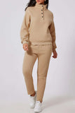 Half Snap Turtleneck Top and Pants Active Set - Trendsi - Flyclothing LLC