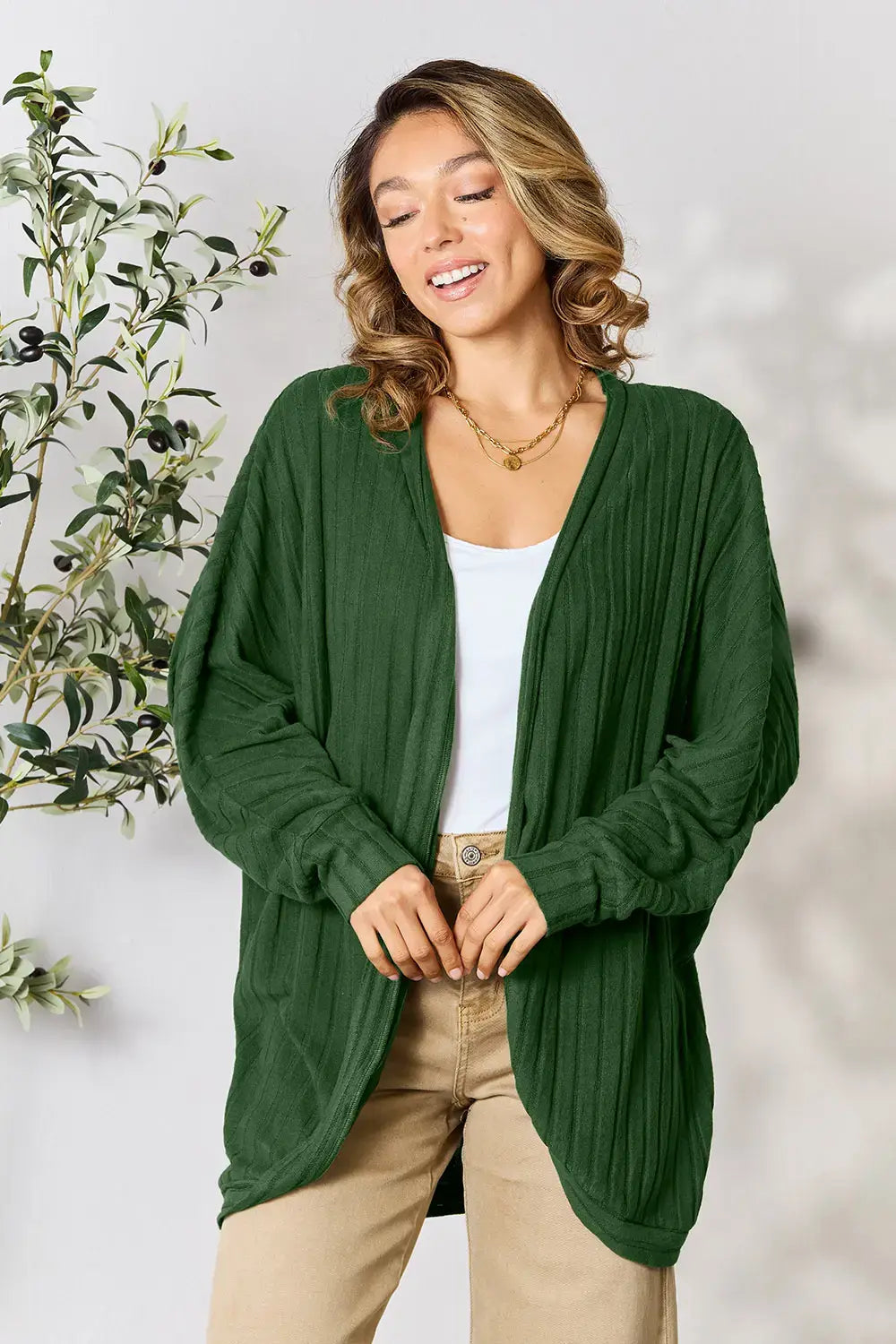 Basic Bae Full Size Ribbed Cocoon Cardigan - ShopBasicbae - Flyclothing LLC