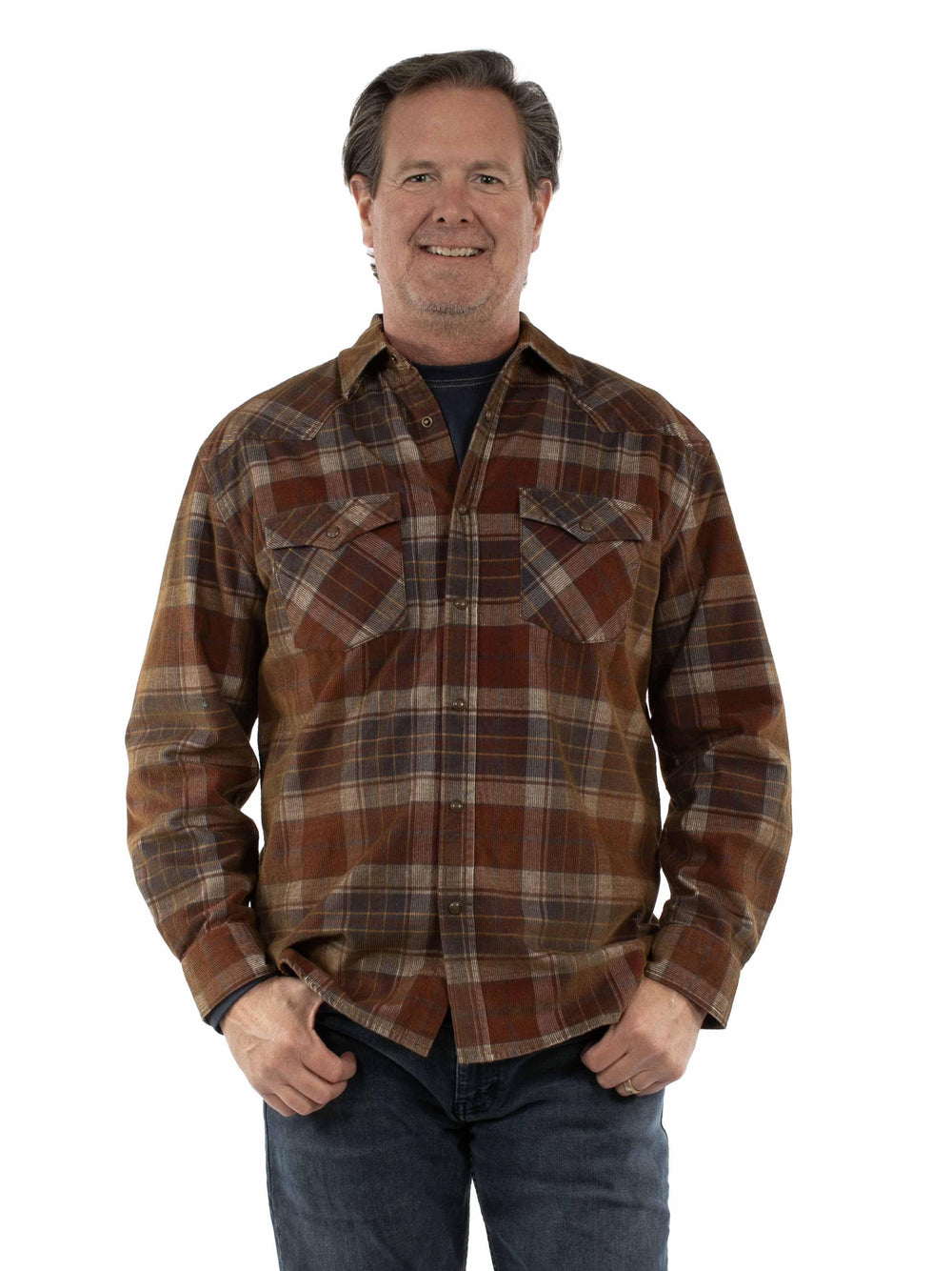 Farthest Point 100% cotton Bark Western corduroy shirt - Scully Leather