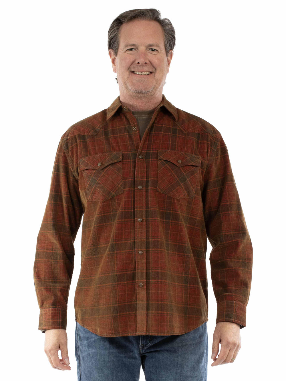 Farthest Point 100% cotton Red Western corduroy shirt