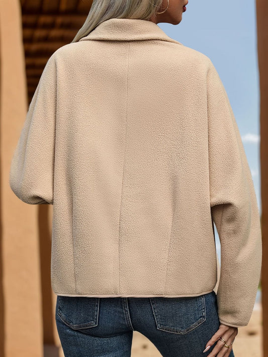 Pocketed Toggle Collared Neck Coat - Trendsi