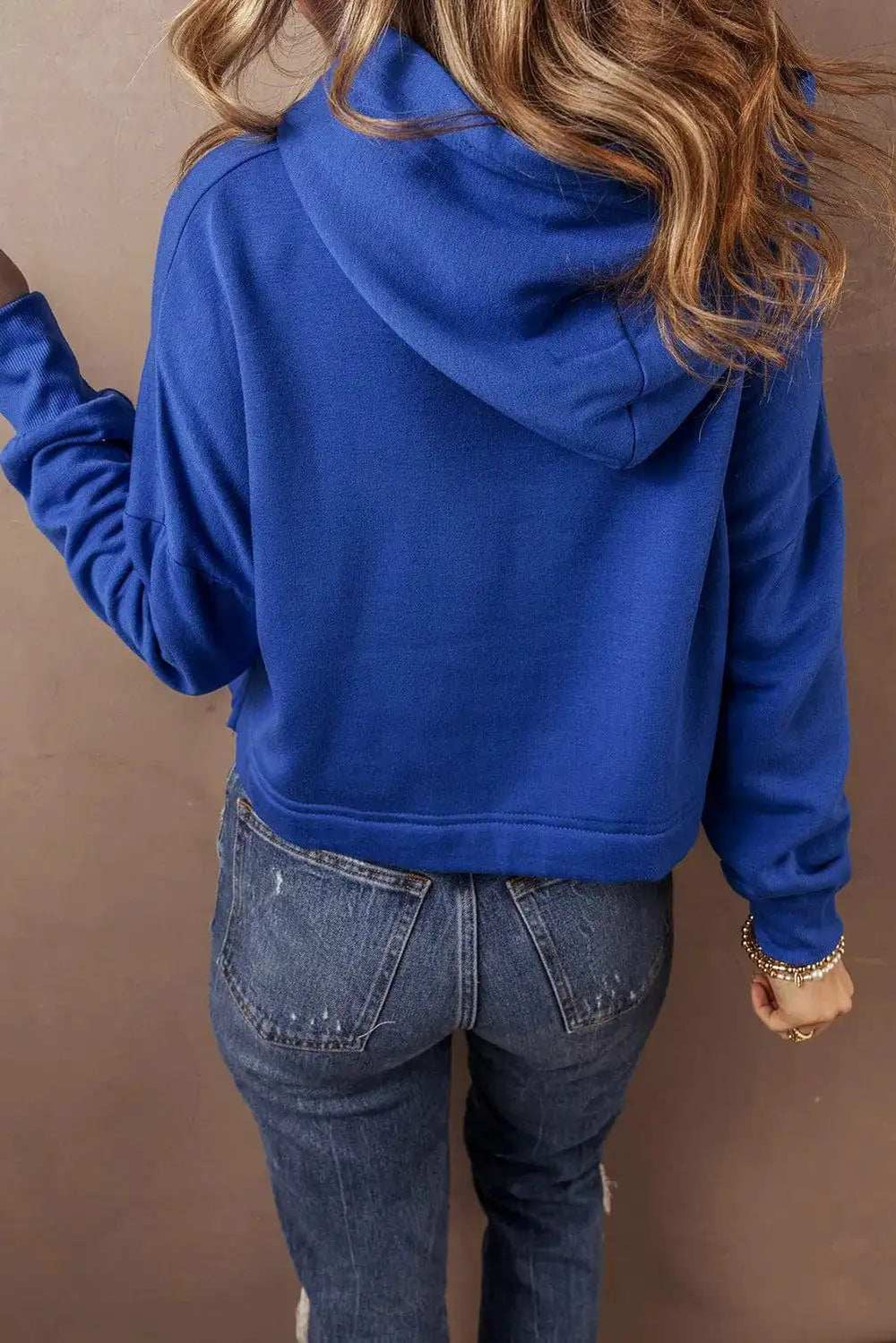 Drawstring Long Sleeve Hoodie - Trendsi - Flyclothing LLC