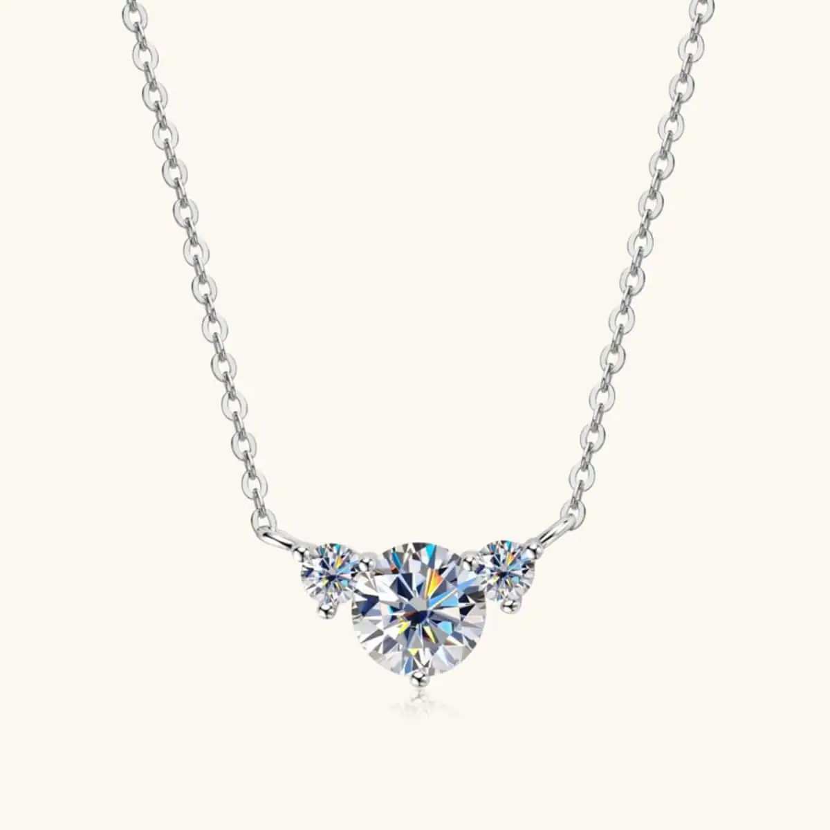 1.2 Carat Moissanite 925 Sterling Silver Necklace - Trendsi - Flyclothing LLC