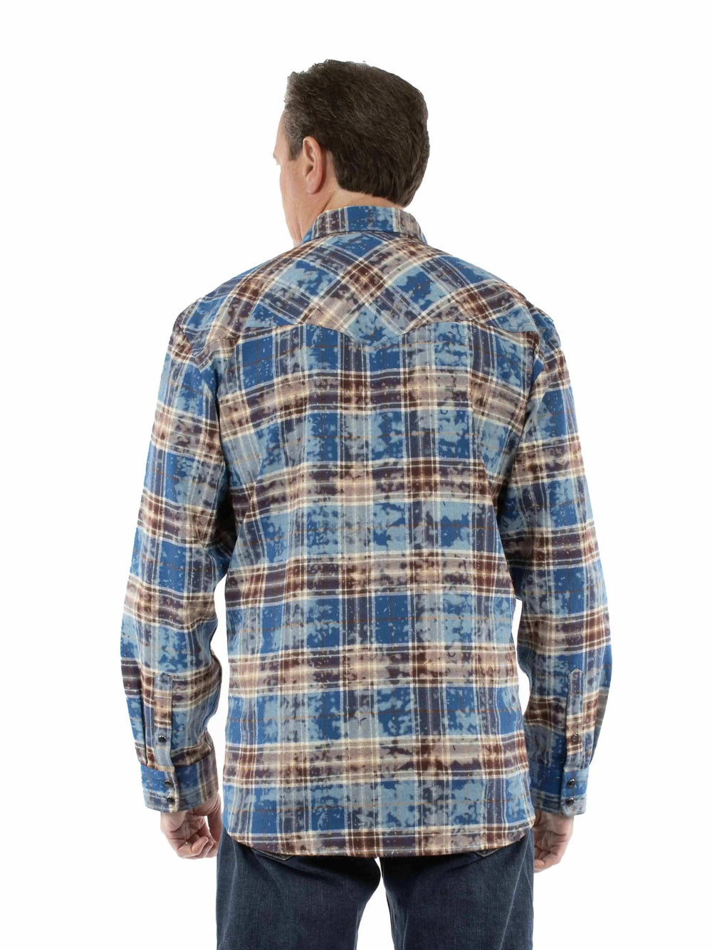 Farthest Point 100% cotton Blue Snow washed western shirt - Scully Leather - Flyclothing LLC