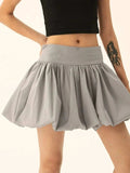 Ruched Bubble Hem Mini Skirt - Trendsi - Flyclothing LLC