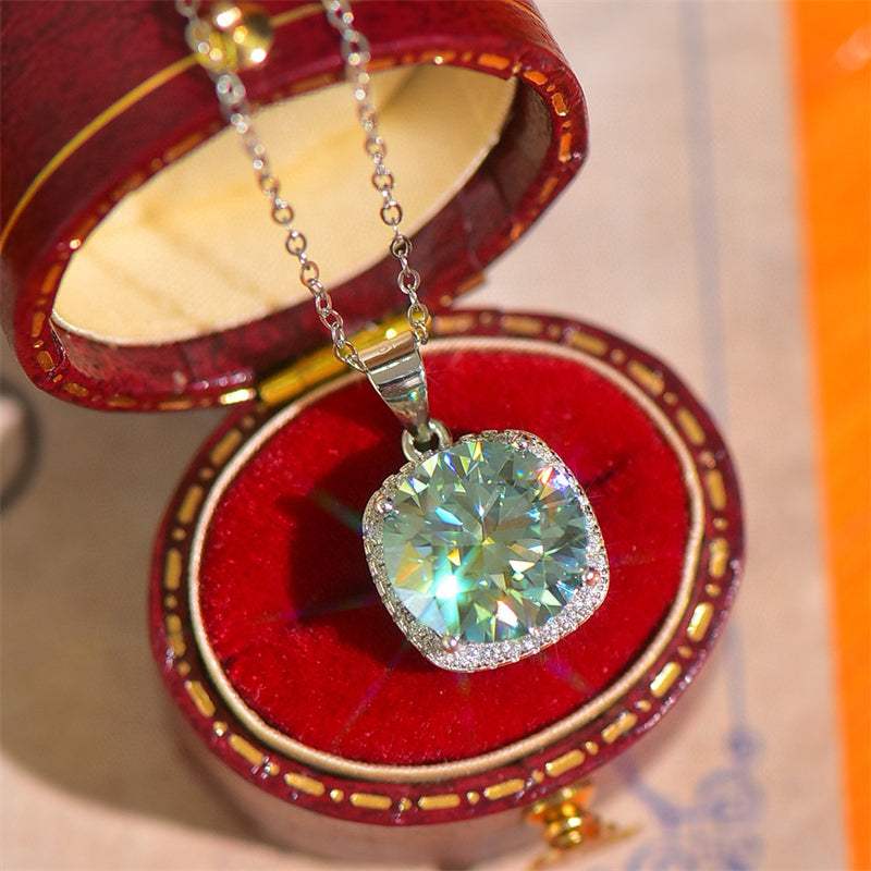 5 Carat Moissanite 925 Sterling Silver Pendant Necklace - Trendsi - Flyclothing LLC