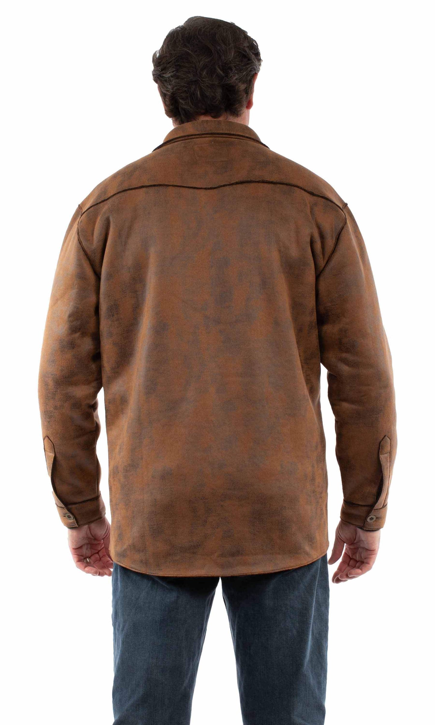 Scully Leather Brown Sherpa Lined Shirt/Jacket - Scully Leather - Flyclothing LLC