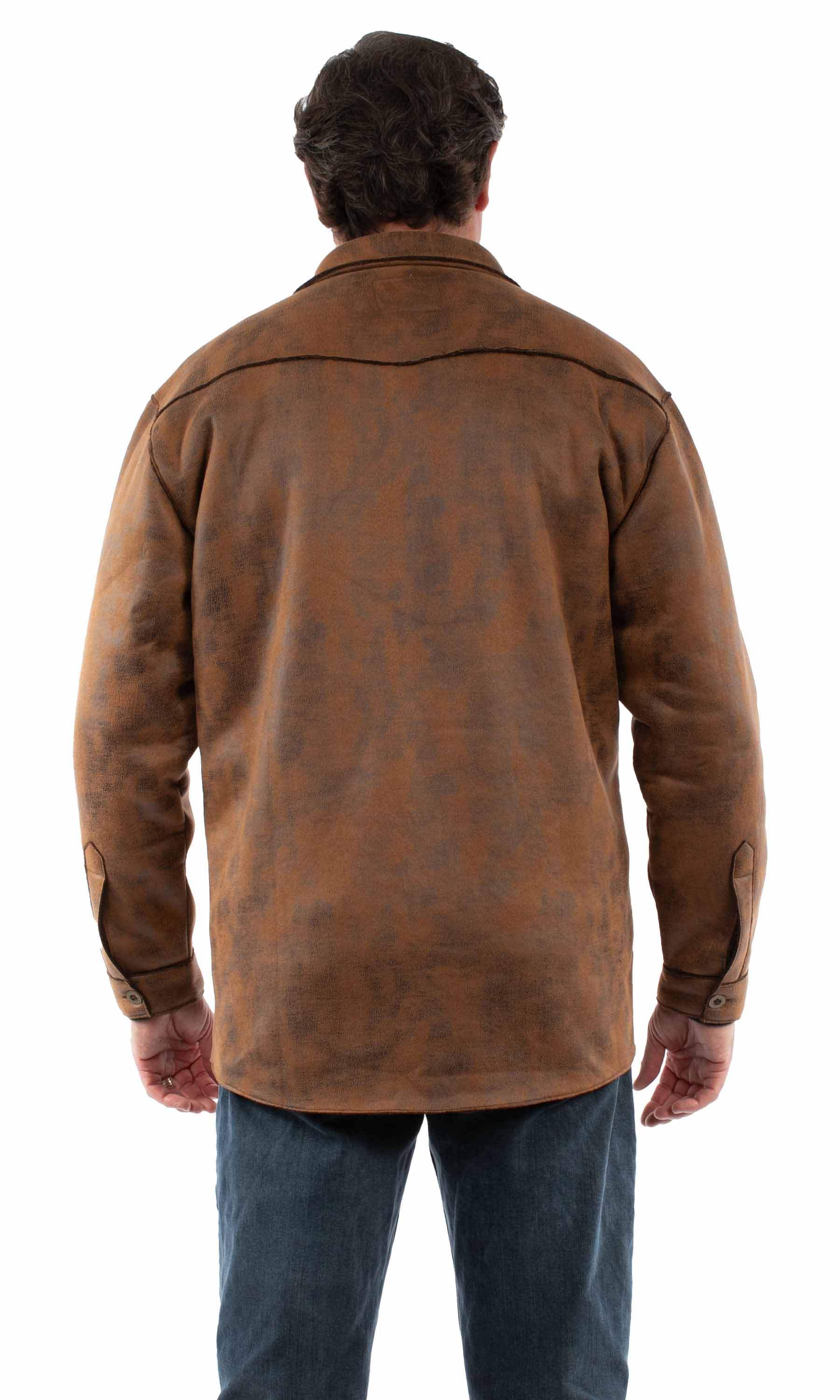 Scully Leather Brown Sherpa Lined Shirt/Jacket - Scully Leather - Flyclothing LLC