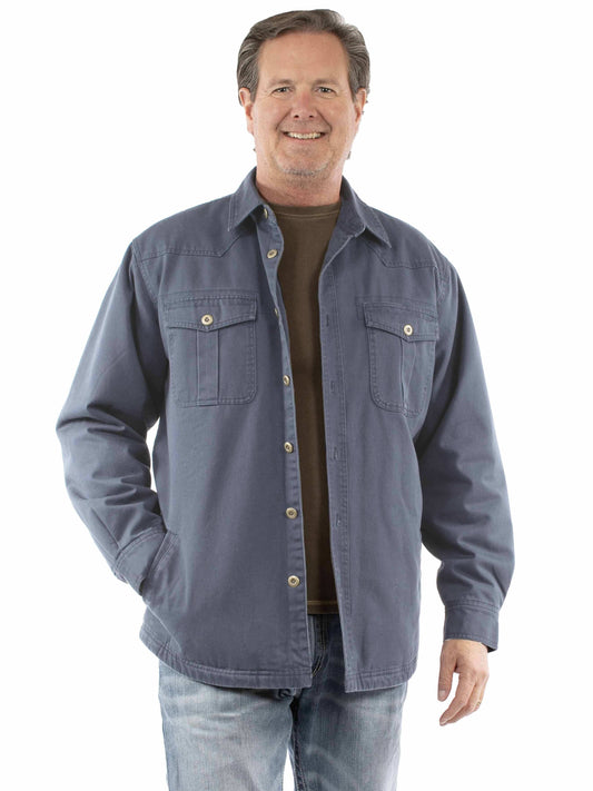Scully Leather Indigo Sherpa Lined Canvas Jacket - Scully Leather - Flyclothing LLC
