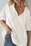 Exposed Seam Drawstring Long Sleeve Hoodie - Trendsi - Flyclothing LLC