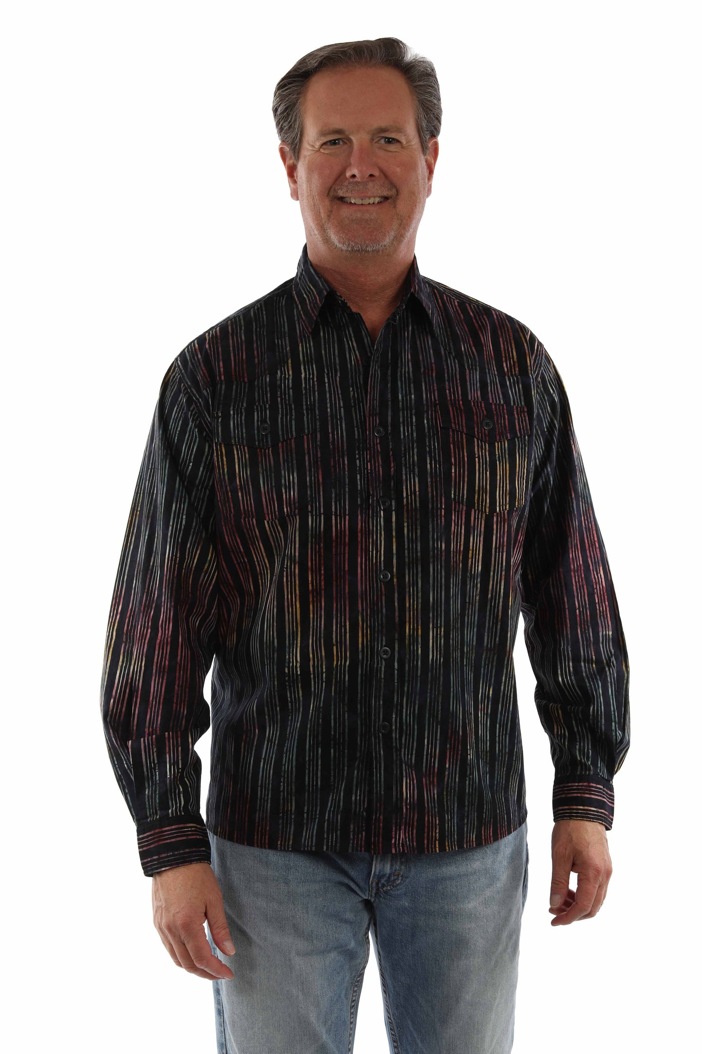 Scully Leather Multi L/S Batik Shirt - 5427-MUL - Scully Leather - Flyclothing LLC