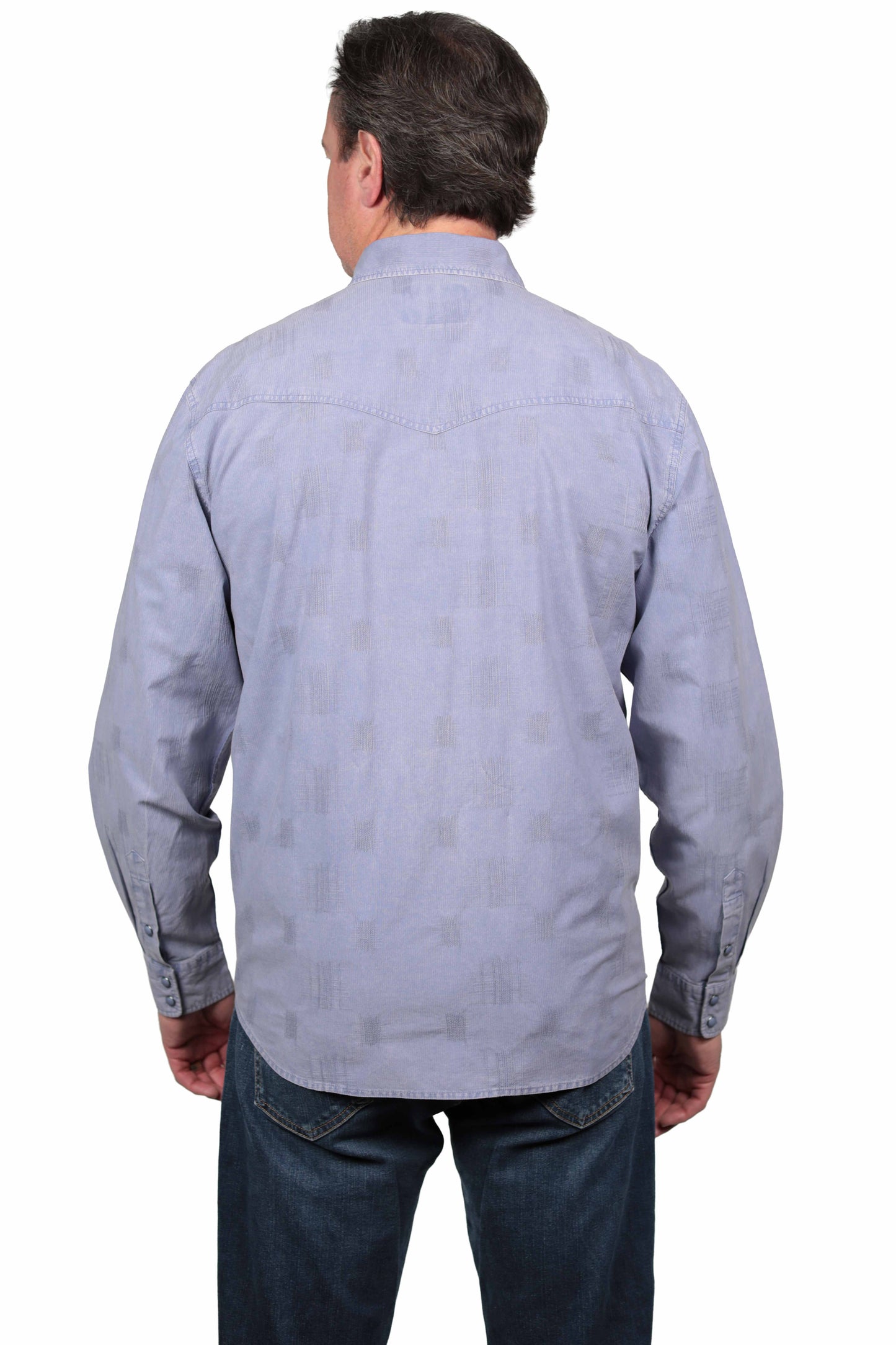 Scully Leather Blue Long Sleeve Textured Shirt - 5429-BLU - Scully Leather - Flyclothing LLC