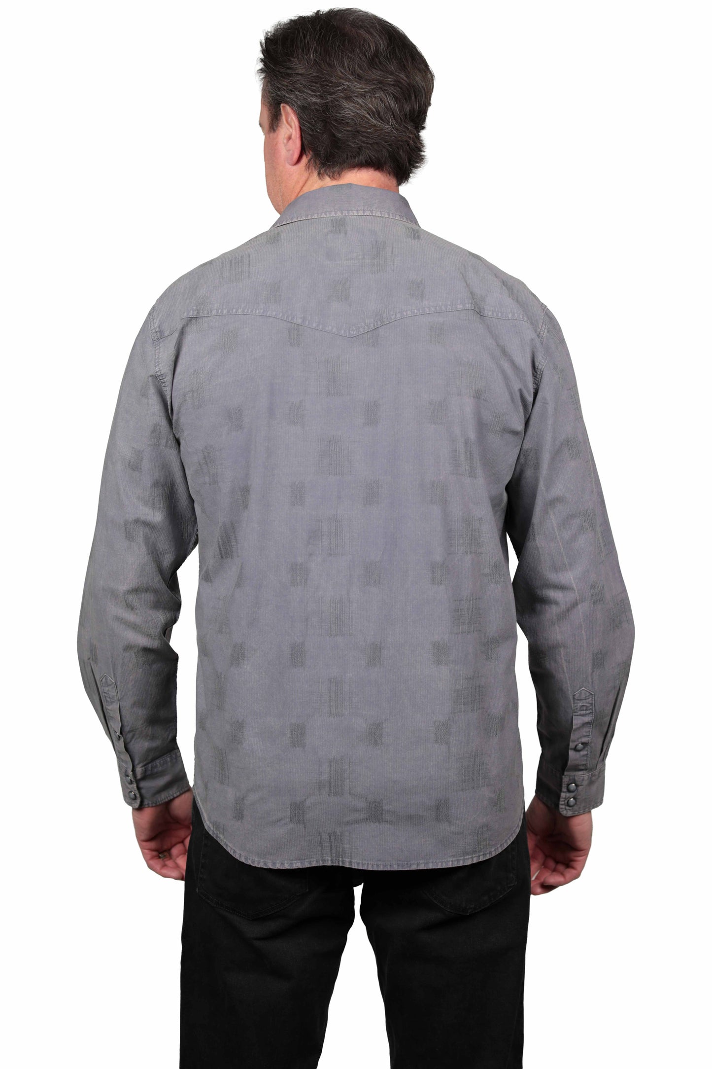 Scully Leather Charcoal Long Sleeve Textured Shirt - 5429-CHA - Scully Leather - Flyclothing LLC