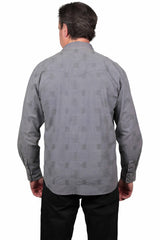 Scully Leather Charcoal Long Sleeve Textured Shirt - 5429-CHA - Scully Leather - Flyclothing LLC