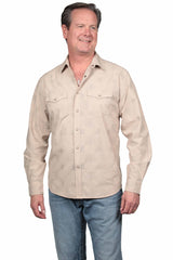 Scully Leather Tan Long Sleeve Textured Shirt - 5429-TAN - Scully Leather - Flyclothing LLC
