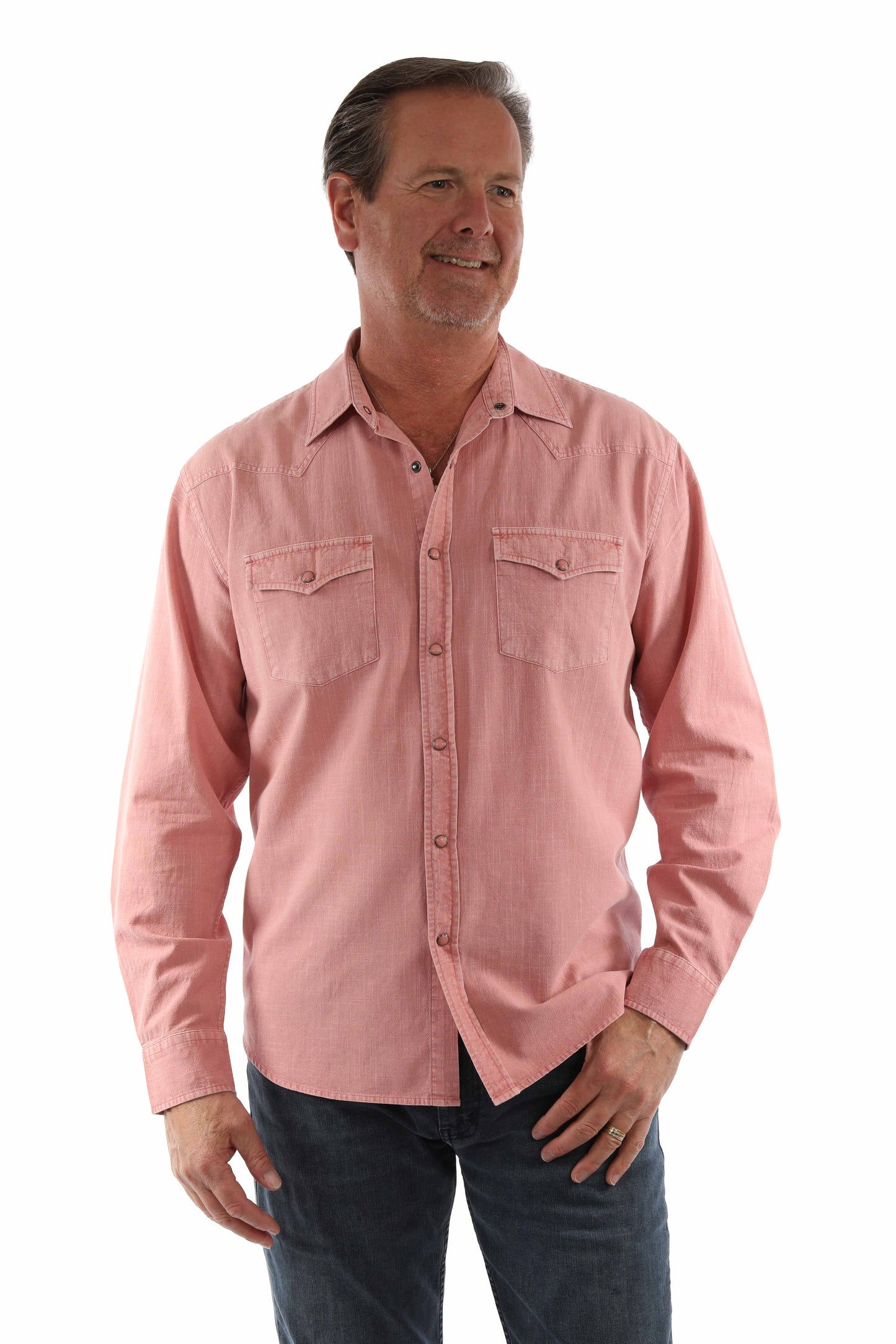 Scully Leather Coral Pigment Slub Shirt - 5430-CRL - Scully Leather - Flyclothing LLC