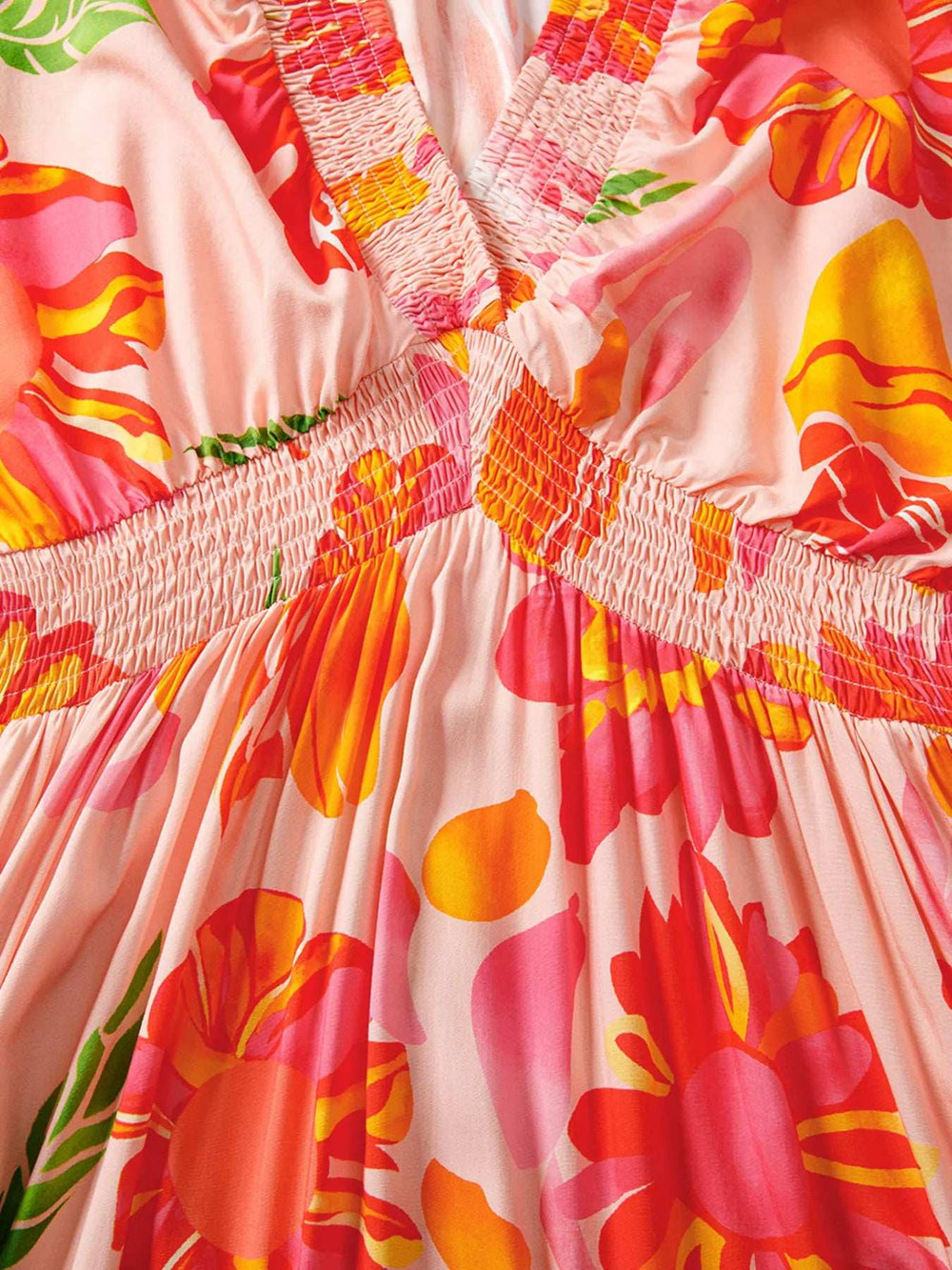 Smocked Floral Long Sleeve Maxi Dress - Trendsi - Flyclothing LLC