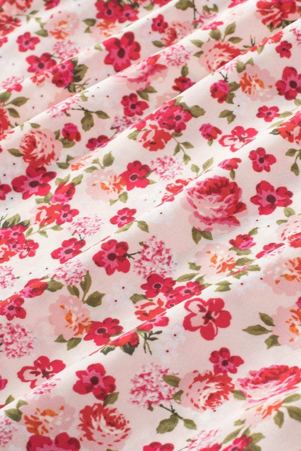 Ruffled Floral Round Neck Cap Sleeve Blouse - Trendsi - Flyclothing LLC