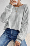 Crossover Backless Long Sleeve Knit Top - Trendsi