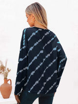 Striped Round Neck Long Sleeve T-Shirt - Trendsi - Flyclothing LLC