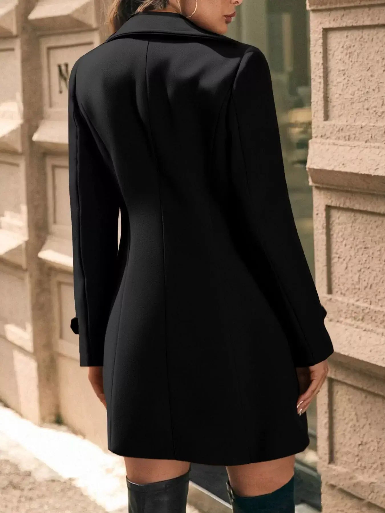 Double-Breasted Wool Blend Overcoat - Trendsi - Flyclothing LLC