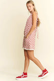 Jade By Jane Plus Size Back Tie Sleeveless Plaid Romper with Pockets - Trendsi - Flyclothing LLC