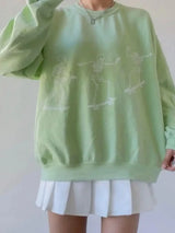 Skeleton Graphic Oversized Sweatshirt - Trendsi - Flyclothing LLC