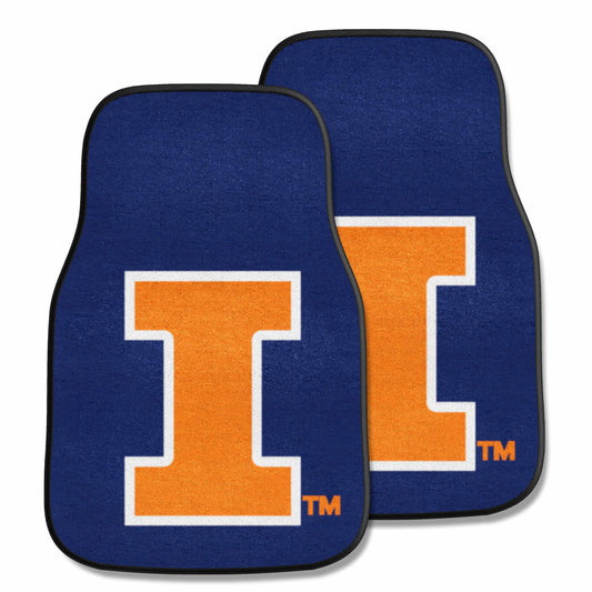 Illinois Illini Front Carpet Car Mat Set - 2 Pieces - Illinois