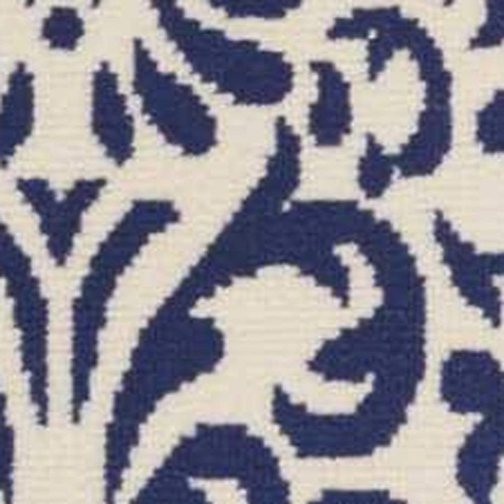5' X 7' Blue And White Damask Area Rug - HomeRoots - Flyclothing LLC