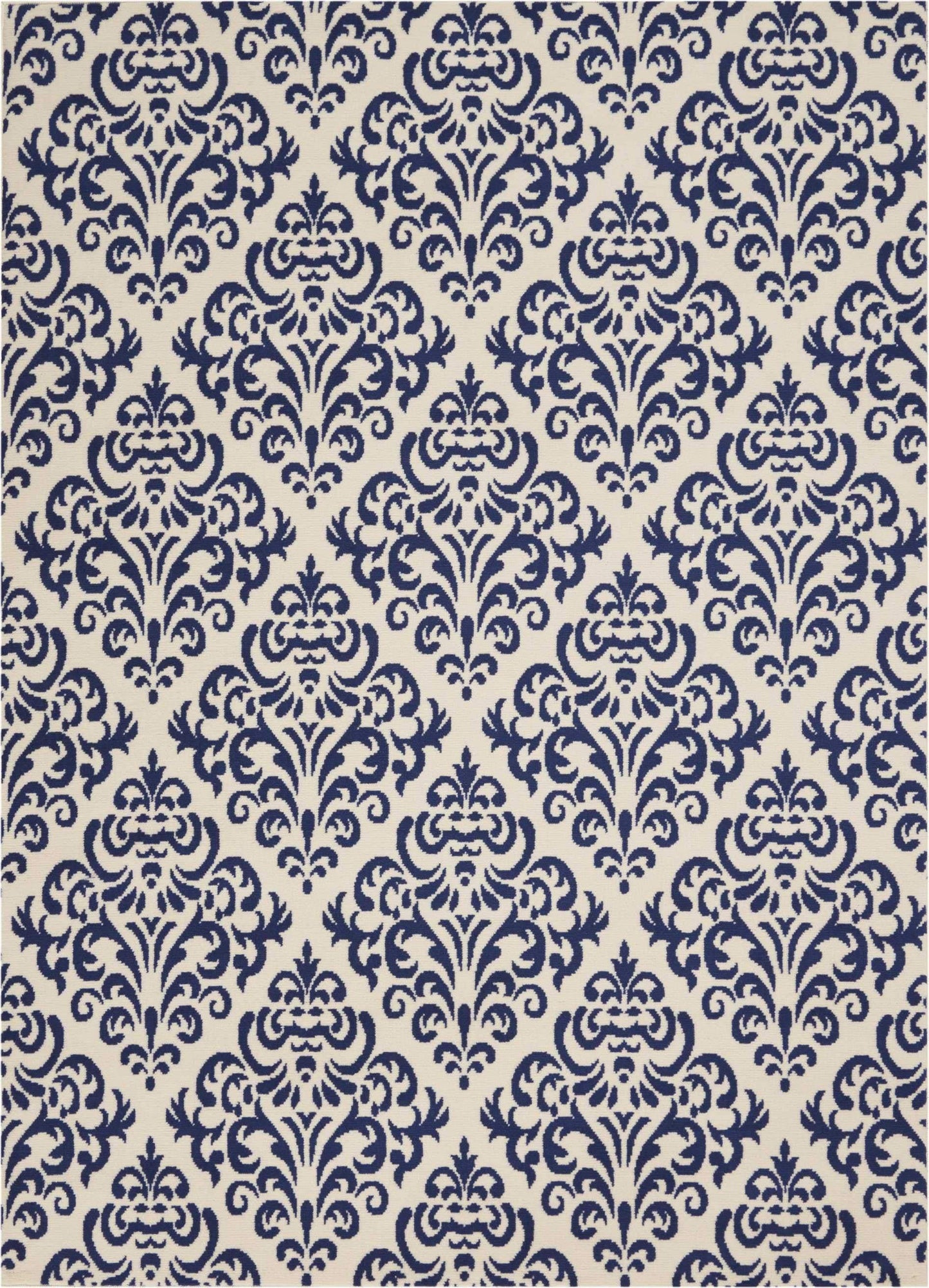 5' X 7' Blue And White Damask Area Rug - HomeRoots - Flyclothing LLC