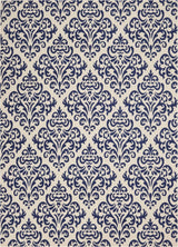 5' X 7' Blue And White Damask Area Rug - HomeRoots - Flyclothing LLC