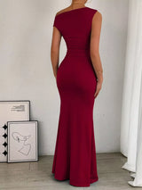 One-Shoulder Ruched Bodycon Maxi Dress - Trendsi - Flyclothing LLC