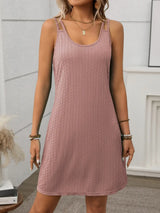 Texture Scoop Neck Double Spaghetti Strap Dress - Trendsi - Flyclothing LLC