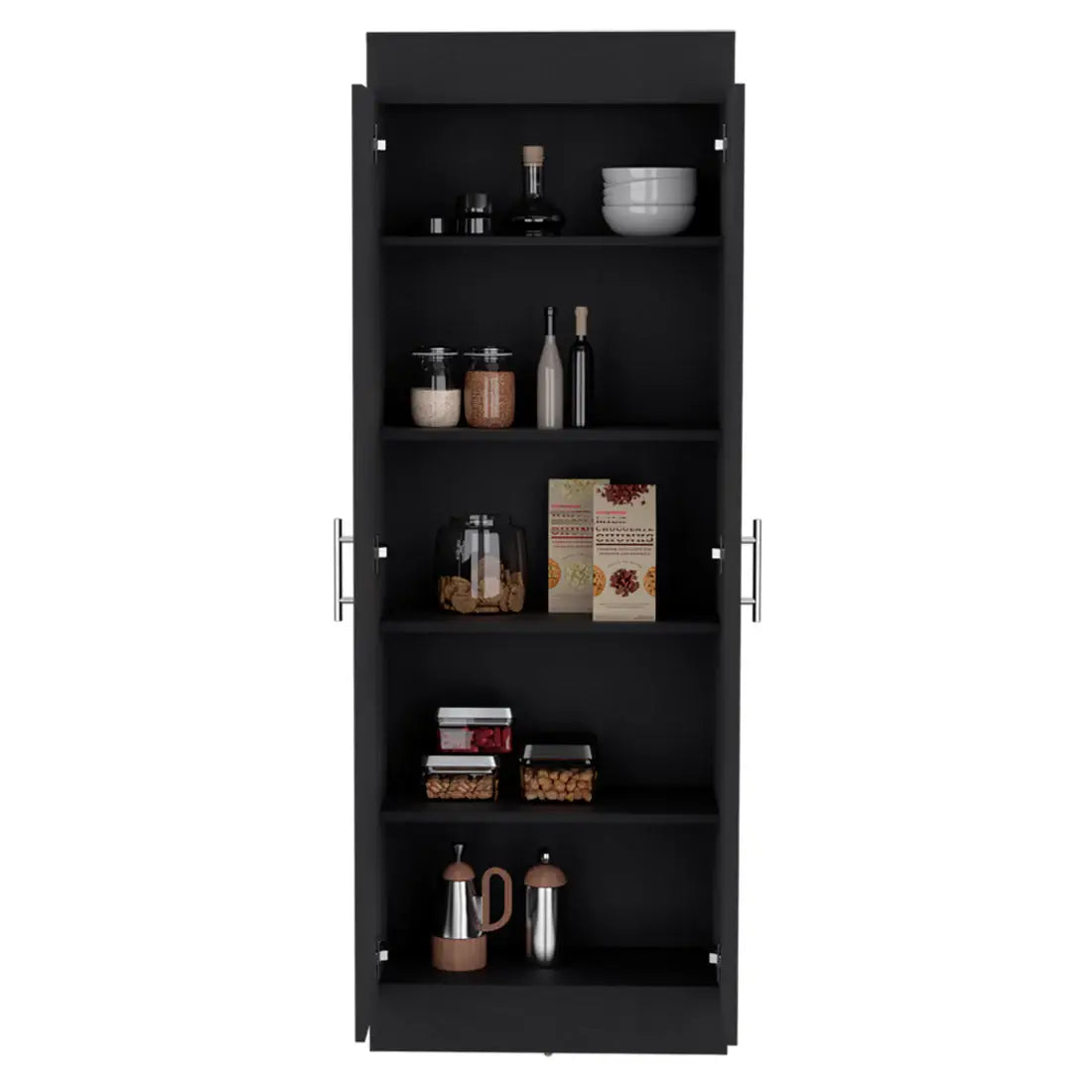 67" Black Wood Pantry Or Storage Closet - Homeroots - Flyclothing LLC