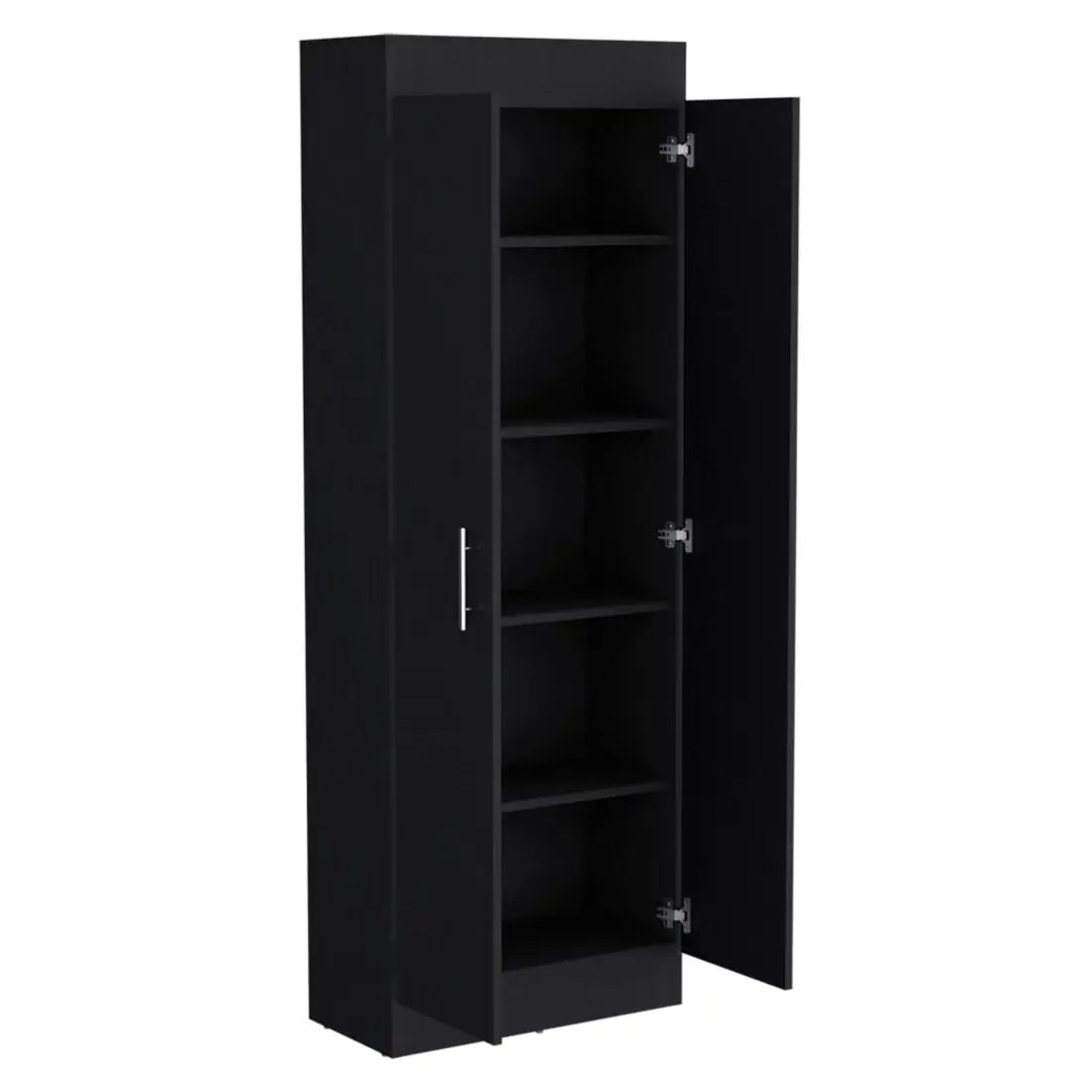 67" Black Wood Pantry Or Storage Closet - Homeroots - Flyclothing LLC