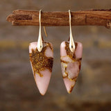 Natural Stone Geometric Shape Earrings - Trendsi