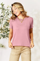 Basic Bae Full Size Round Neck Short Sleeve T-Shirt - Trendsi - Flyclothing LLC