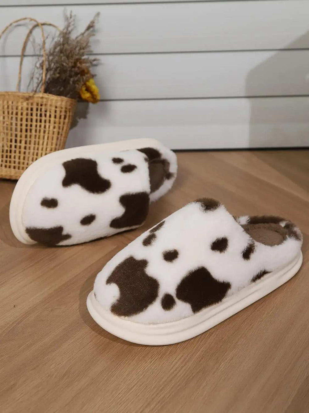 Animal Print Faux Fur Slippers - Trendsi - Flyclothing LLC