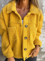 Full Size Single-Breasted Sherpa Shacket Plus Size - Trendsi - Flyclothing LLC