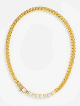 18K Gold-Plated Zircon Necklace and Bracelet Jewelry Set - Trendsi - Flyclothing LLC
