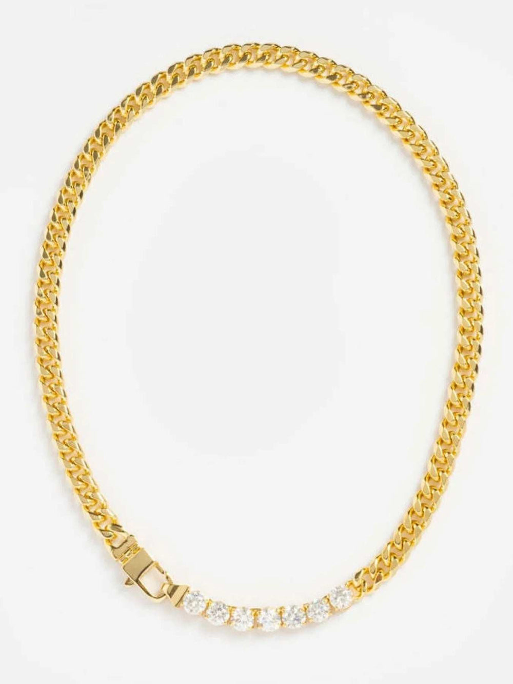 18K Gold-Plated Zircon Necklace and Bracelet Jewelry Set - Trendsi - Flyclothing LLC