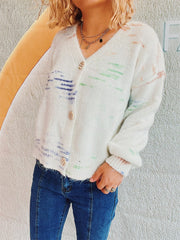 Button Up Long Sleeve Cardigan - Trendsi