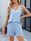 Casual Ribbed Tank Top and Shorts Set - Trendsi - Flyclothing LLC