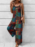 Printed Scoop Neck Spaghetti Strap Jumpsuit - Trendsi